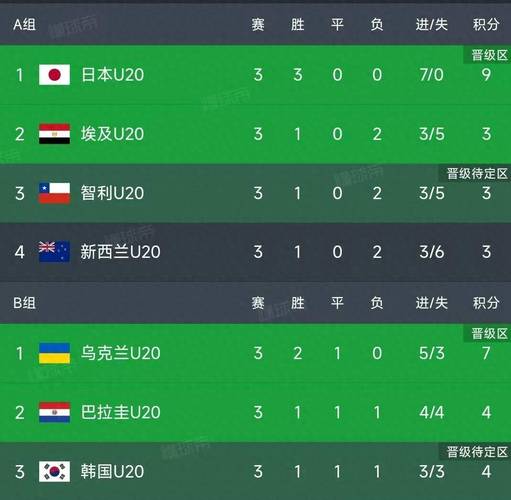 世界杯预选赛积分情况